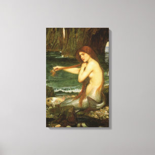 Sjöjungfru av John William Waterhouse Canvastryck