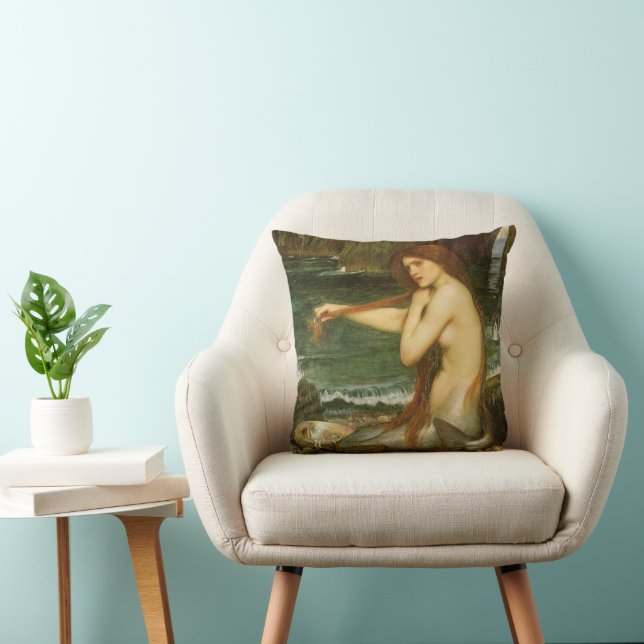Sjöjungfru av John William Waterhouse Kudde (Stol)