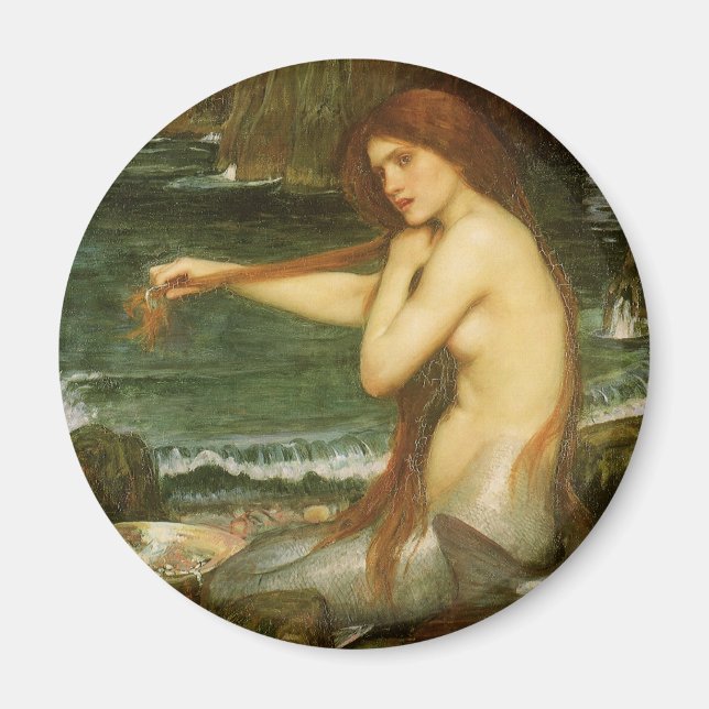Sjöjungfru av John William Waterhouse Magnet (Framsidan)