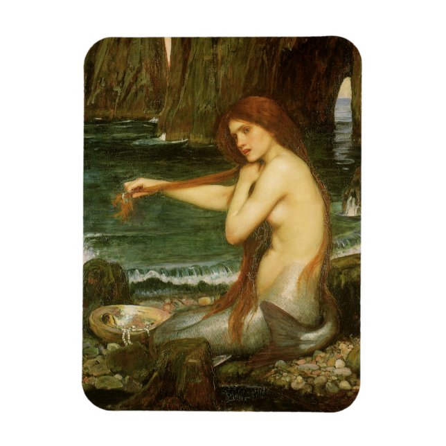 Sjöjungfru av John William Waterhouse Magnet (Vertikal)