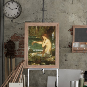 Sjöjungfru av John William Waterhouse Poster