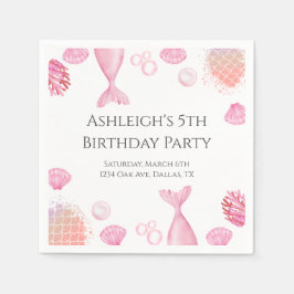 Sjöjungfru av korall Rosa, Födelsedagsfest Pappersservett