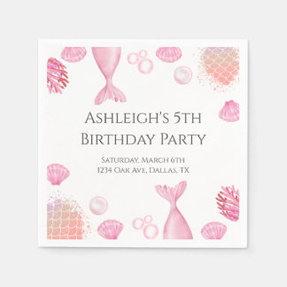 Sjöjungfru av korall Rosa, Födelsedagsfest Pappersservett