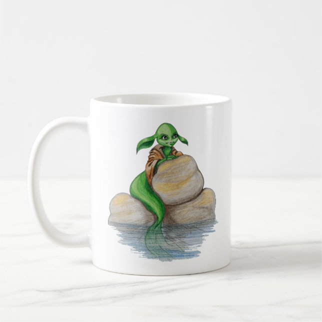 Sjöjungfru av okända arter kaffemugg (Vänster)