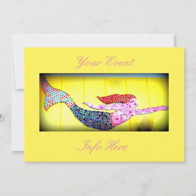 sjöjungfru av rosa mosaik under vatten (Framsida)