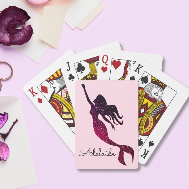 Sjöjungfru av Rosa och Lila| Personlig av Roligt Casinokort (Skapare uppladdad)