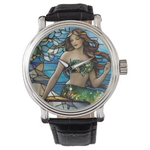Sjöjungfru av rostat glas armbandsur