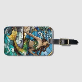 Sjöjungfru av rostat glas bagagebricka