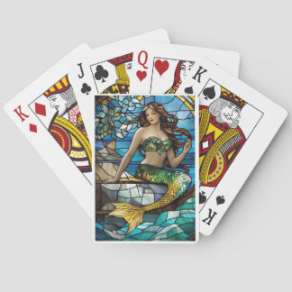 Sjöjungfru av rostat glas casinokort