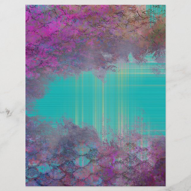 Sjöjungfru av skräpbok för Aqua and Lila  Grunge (Framsida)