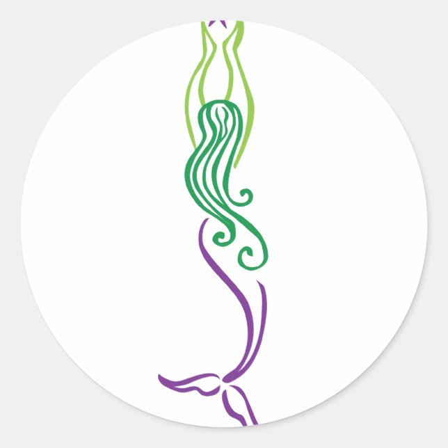 Sjöjungfru av stärkelse runt klistermärke (Framsida)