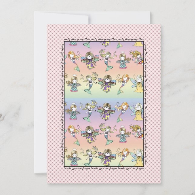 Sjöjungfru av vetemfisk och Angel Party Inbjudan (Framsida)