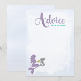 Sjöjungfru Baby Shower Advice för föräldrarnas kor Inbjudningar
