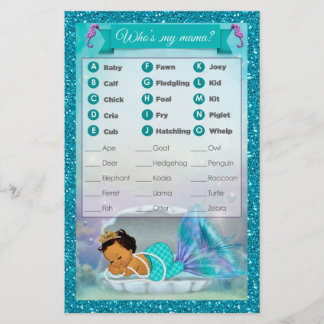 Sjöjungfru Baby Shower Animal Match Game #136 Medi
