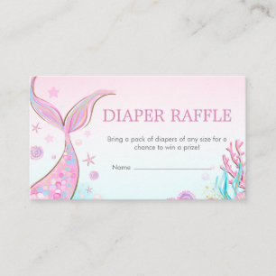 Sjöjungfru Baby Shower Blöja Lotteri  Tilläggskort