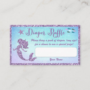 Sjöjungfru Baby Shower Blöja Raffle Biljetter Tilläggskort