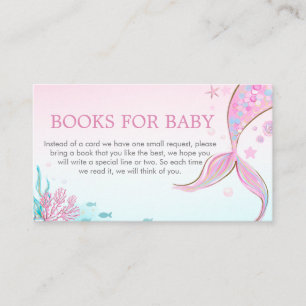 Sjöjungfru Baby Shower Böcker för Bebis Tilläggskort