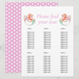 Sjöjungfru Baby Shower. Bordskarta Under havet Inbjudningar