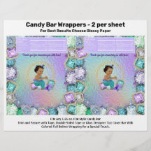 Sjöjungfru Baby Shower Candy Pub Wrappers