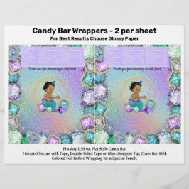 Sjöjungfru Baby Shower Candy Pub Wrappers Reklamblad
