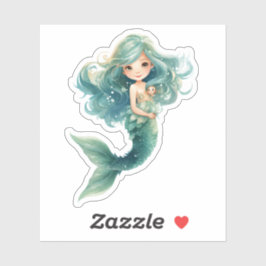 Sjöjungfru Baby Shower Colorful Jellyfish Watercol Klistermärken