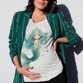 Sjöjungfru Baby Shower Colorful Jellyfish Watercol T Shirt