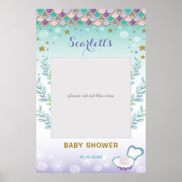 Sjöjungfru Baby Shower Födelsedags Fotoautomat Rek Poster