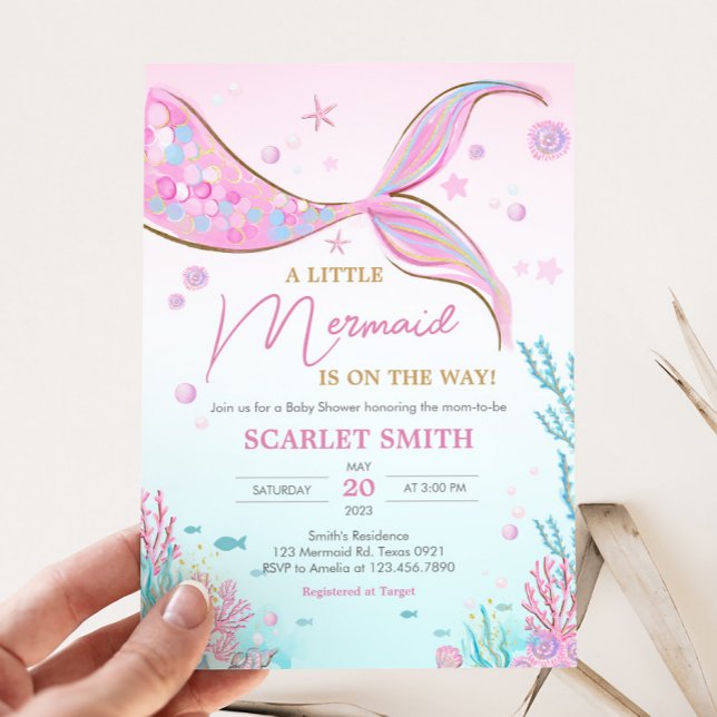 Sjöjungfru Baby Shower  Inbjudningar (Under the Sea Baby Shower Invitation)