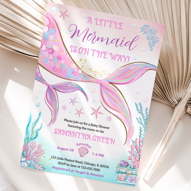 Sjöjungfru Baby Shower Inbjudningar (Skapare uppladdad)
