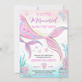 Sjöjungfru Baby Shower Inbjudningar