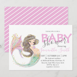 Sjöjungfru baby Shower Mamma under havsannonsen Meddelande