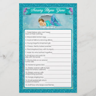 Sjöjungfru Baby Shower Nursery Rhyme Game #130
