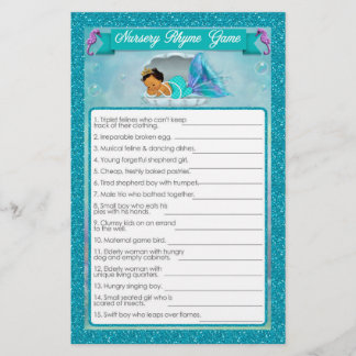 Sjöjungfru Baby Shower Nursery Rhyme Game #136