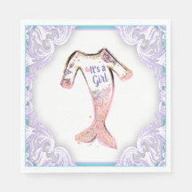 Sjöjungfru Baby Shower Servetter