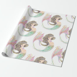 Sjöjungfru Baby Shower. Under havet. Glitter Presentpapper