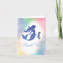 Sjöjungfru Baby Shower under Sea Pastel Tack Kort
