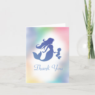Sjöjungfru Baby Shower under Sea Pastel Tack Kort
