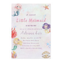 Sjöjungfru Baby Shower Under the Sea Baby Flicka I