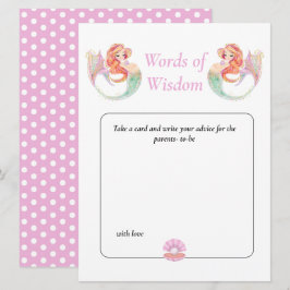 Sjöjungfru Baby Shower. Wisdoms Rosa under havet Inbjudningar