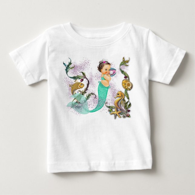 Sjöjungfru Baby T-shirt (Framsida)