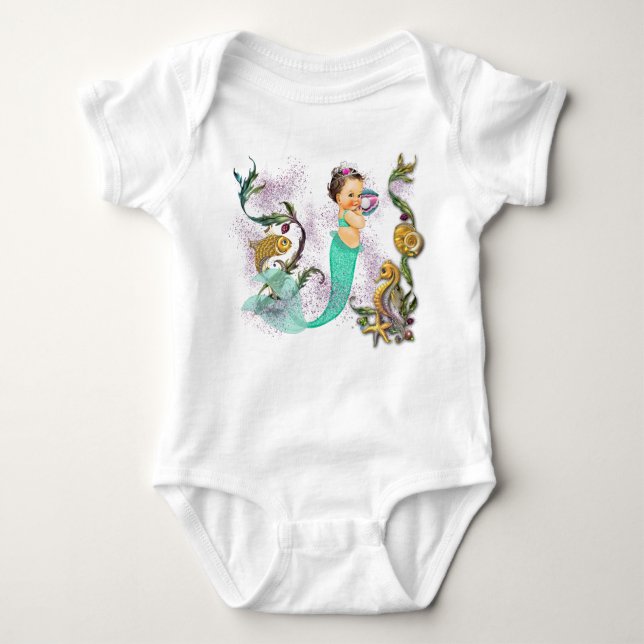 Sjöjungfru Baby T-shirt (Framsida)