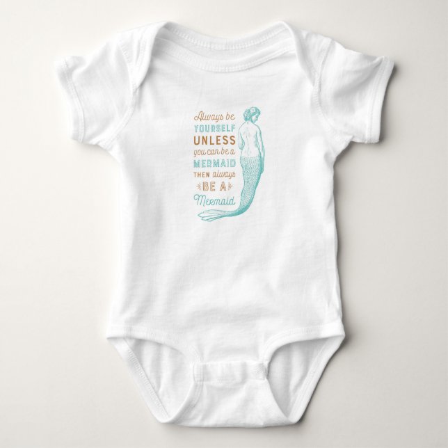 Sjöjungfru Babyblus T Shirt (Framsida)