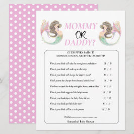 Sjöjungfru babykalas under havet mamma pappa inbjudningar