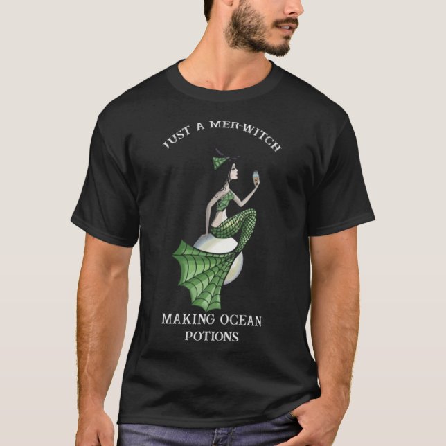 Sjöjungfru bara en mer-häxa t shirt (Framsida)