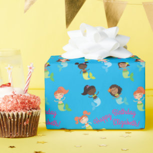 Sjöjungfru Barns födelsedag Bassäng Party Presentpapper