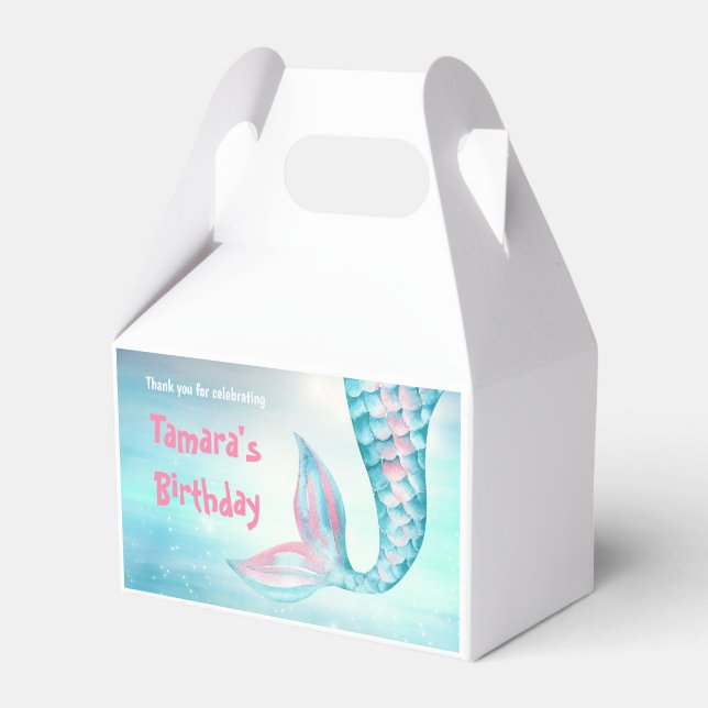 Sjöjungfru Bash Birthday Presentaskar (Framsidan Sidan)