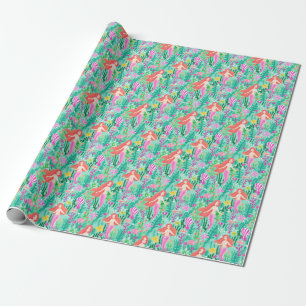 Sjöjungfru Bassäng Beach Party Wrapping Papper Presentpapper