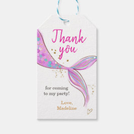 Sjöjungfru Bassäng Tack Party - Märkre med tack fö Presentetikett