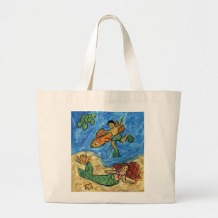 Sjöjungfru Beach Art Anpassningsbar Tote bags Jumbo Tygkasse