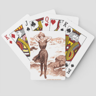 Sjöjungfru Beach Gibson Girl Victorian Antique Casinokort